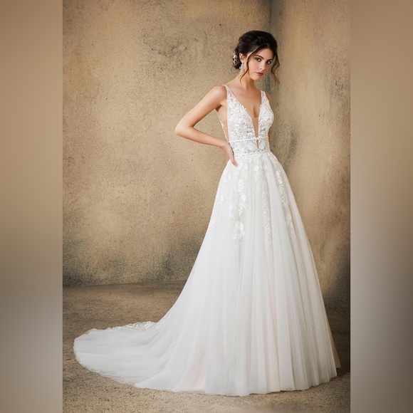 Morilee Madeline Gardner Dresses & Skirts - Blu Bridal MORILEE ROSA 5763 Romantic Boho Ivory A-line Wedding Gown Dress 12
